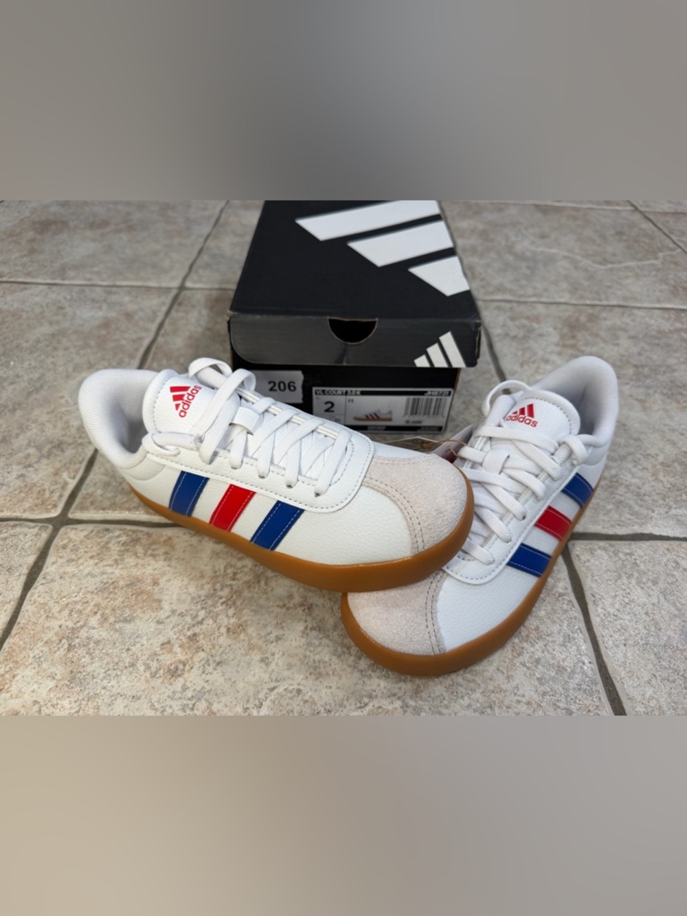 Adidas Kids VL Court 3.0 Shoes size US 2